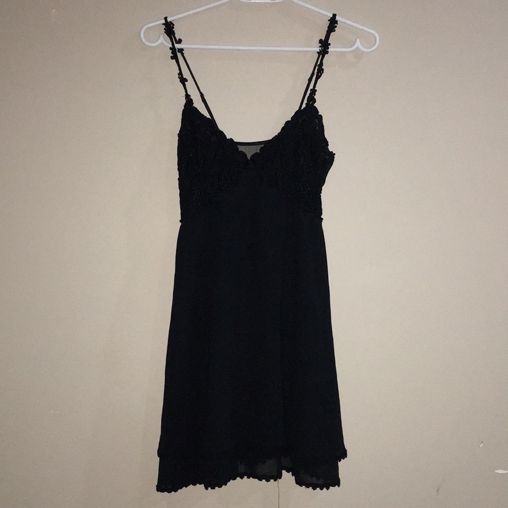La Senza black nightdress with floral embroidery
